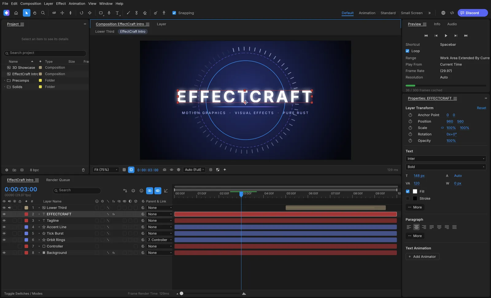 Compositions and layers in EffectCraft