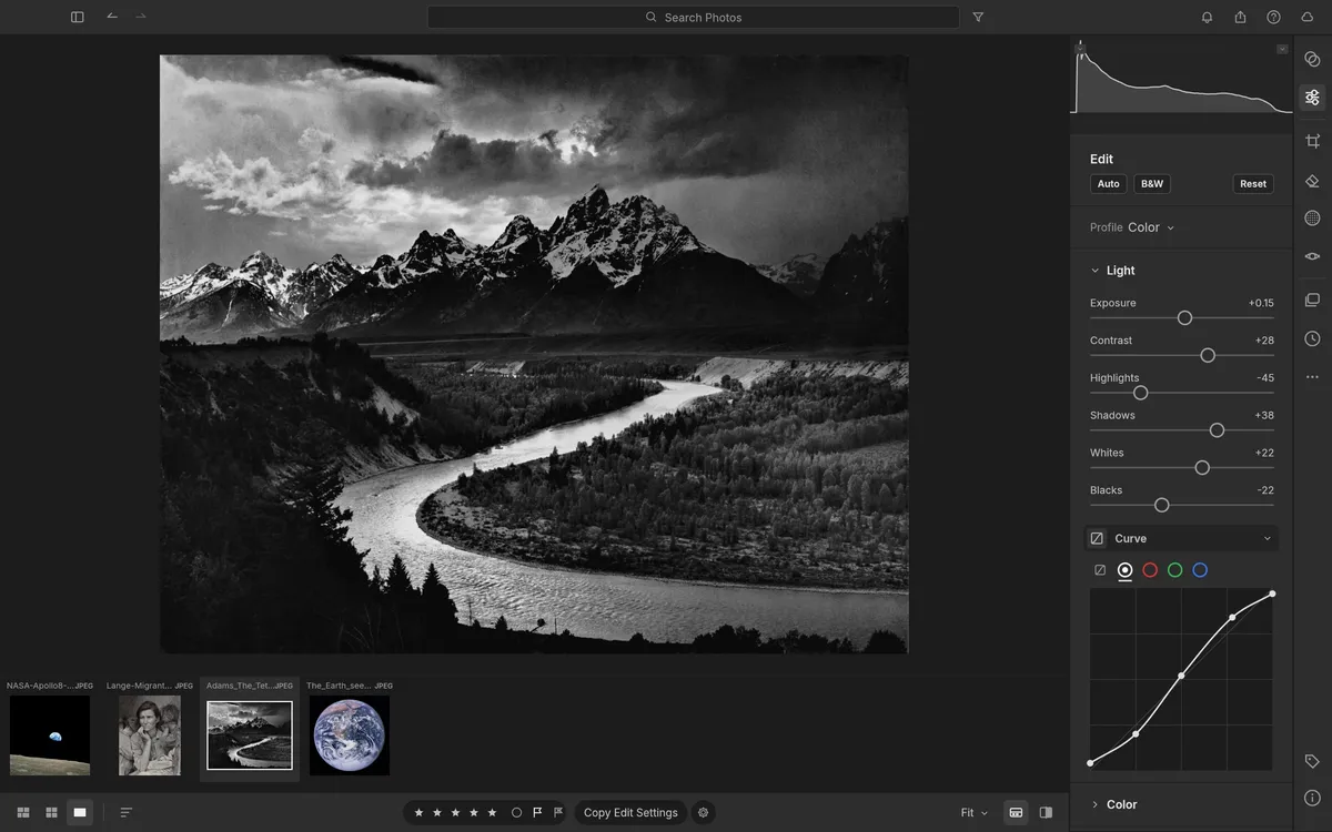Tone curves in LightCraft