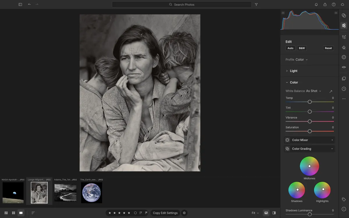 Colour grading in LightCraft