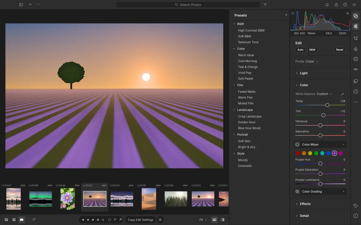 Presets in LightCraft