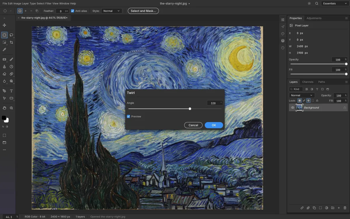 Filters with live preview in PhotoCraft