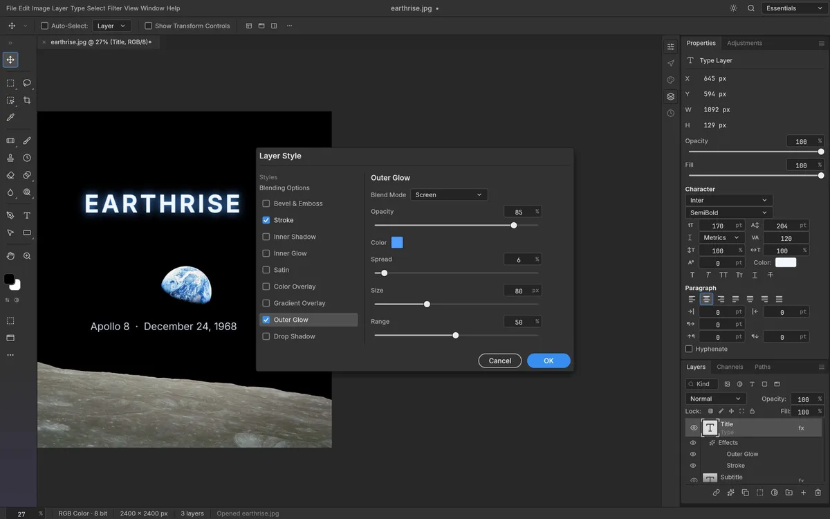Layer styles in PhotoCraft